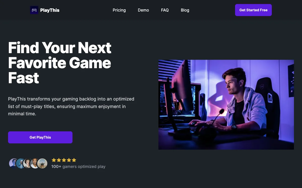 PlayThis: Optimize Your Gaming Backlog