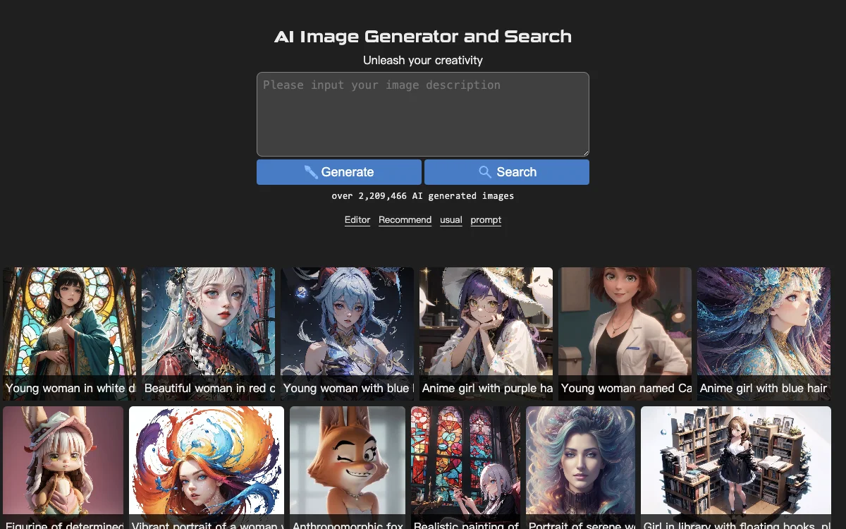 AI Image Generator and Search - Liberte sua criatividade com IA