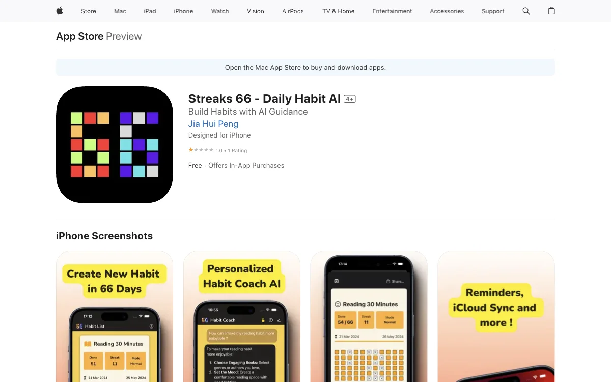 Streaks 66 - Daily Habit AI: Transformiere deine täglichen Gewohnheiten