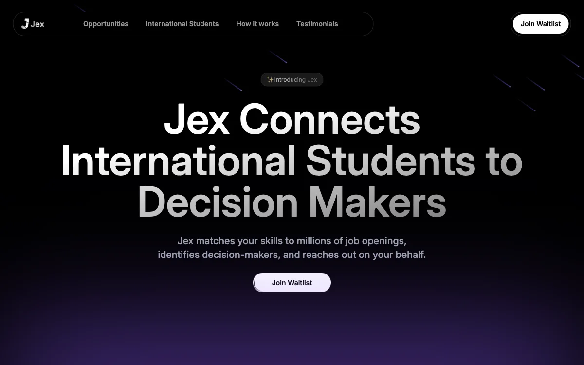 Jex: Die AI-gestützte Unterstützung für internationale Studenten bei der Jobsuche