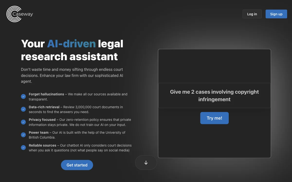 Caseway - AI สำหรับวิจัยทางกฎหมายเพื่อประหยัดเวลาและเงิน