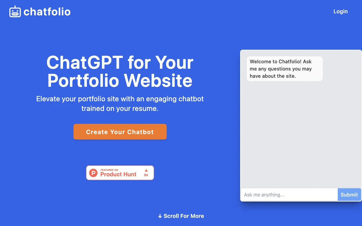 Chatfolio: Elevate Your Portfolio Site with AI Chatbot