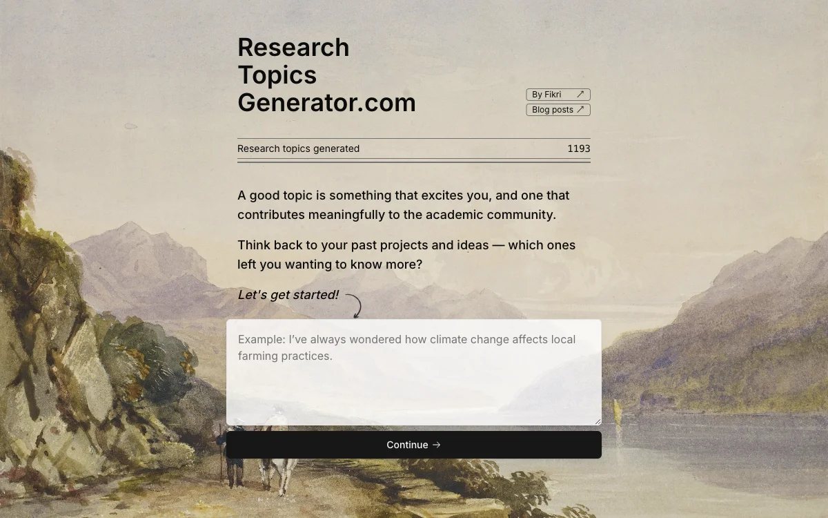 Research Topics Generator: Find Exciting and Meaningful Research Topics with AI