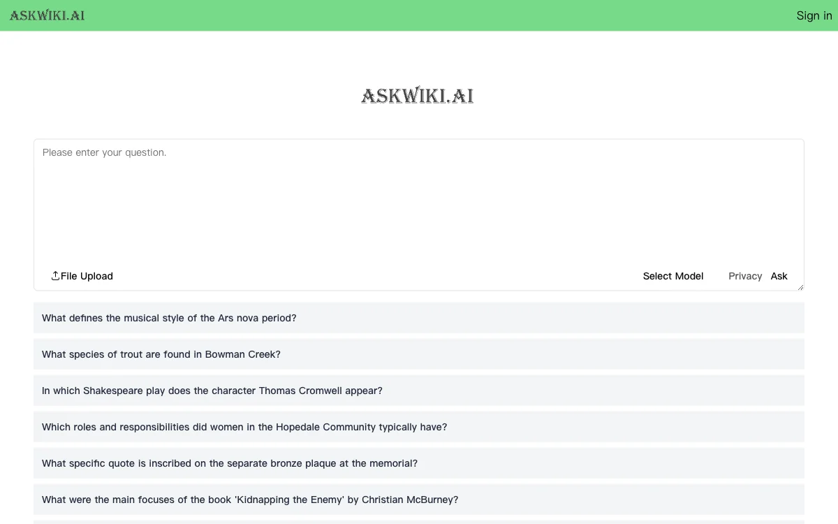 Ask Wiki: Unleashing the Power of Knowledge