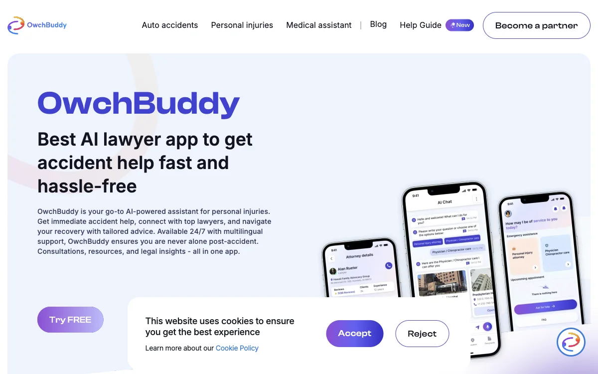 OwchBuddy: The Best AI Lawyer App for Swift and Hassle-Free Accident Help