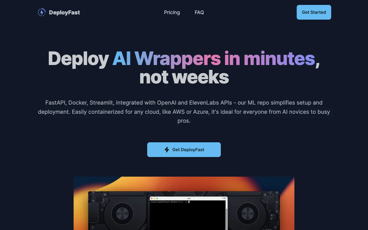 DeployFast: Quick and Easy Deployment of AI Wrappers with Key Benefits