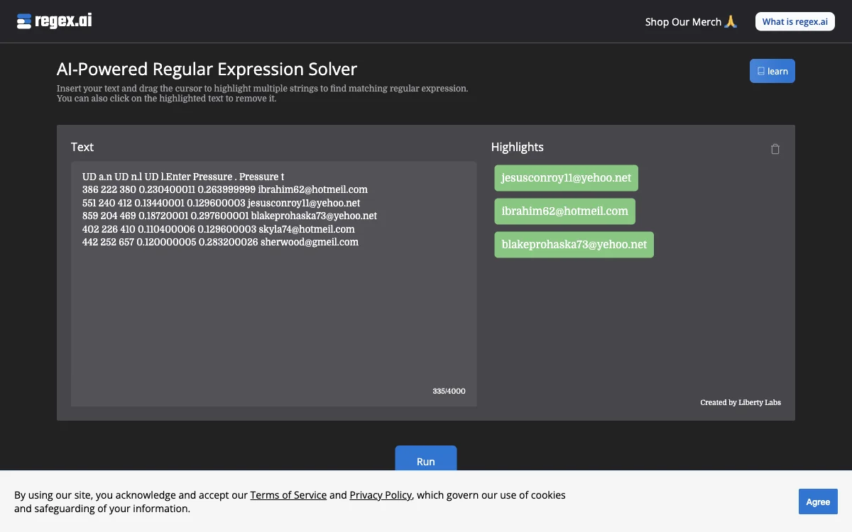 Regex.ai - إنشاء التعبيرات العادية باستخدام الذكاء الاصطناعي