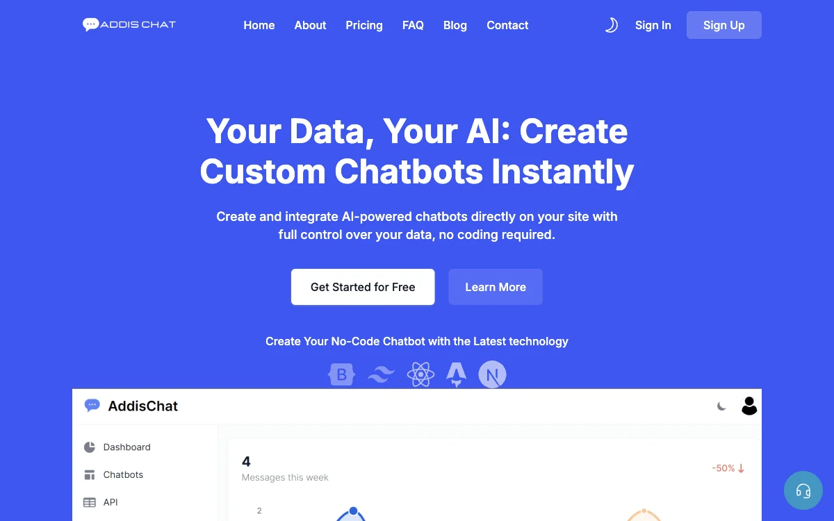 AddisChat: Chatbot AI Đọc Lên Miền Phí và Dễ Sử Dụng cho Doanh Nghiệp