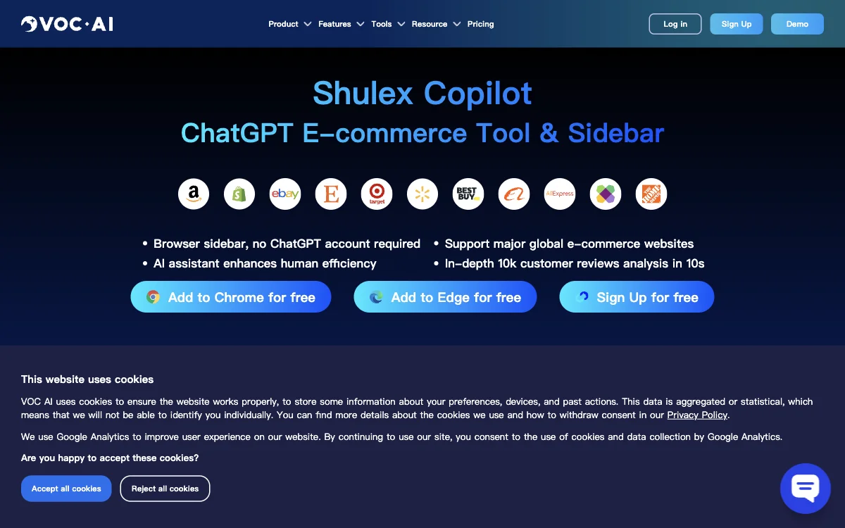 Shulex Copilot ChatGPT E-commerce Tool & Sidebar - Tăng hiệu quả thương mại điện tử và phân tích dữ liệu khách hàng