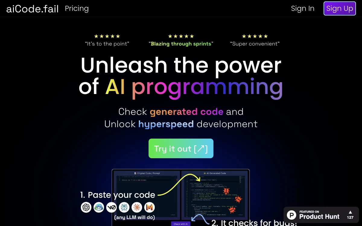 aiCode.fail: The Ultimate AI Code Checker for Faster and Safer Development