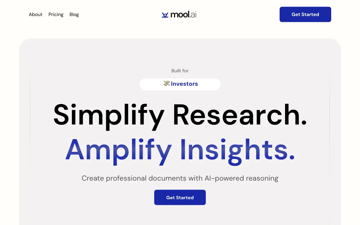 Mool.ai: Simplifying Research for Investors