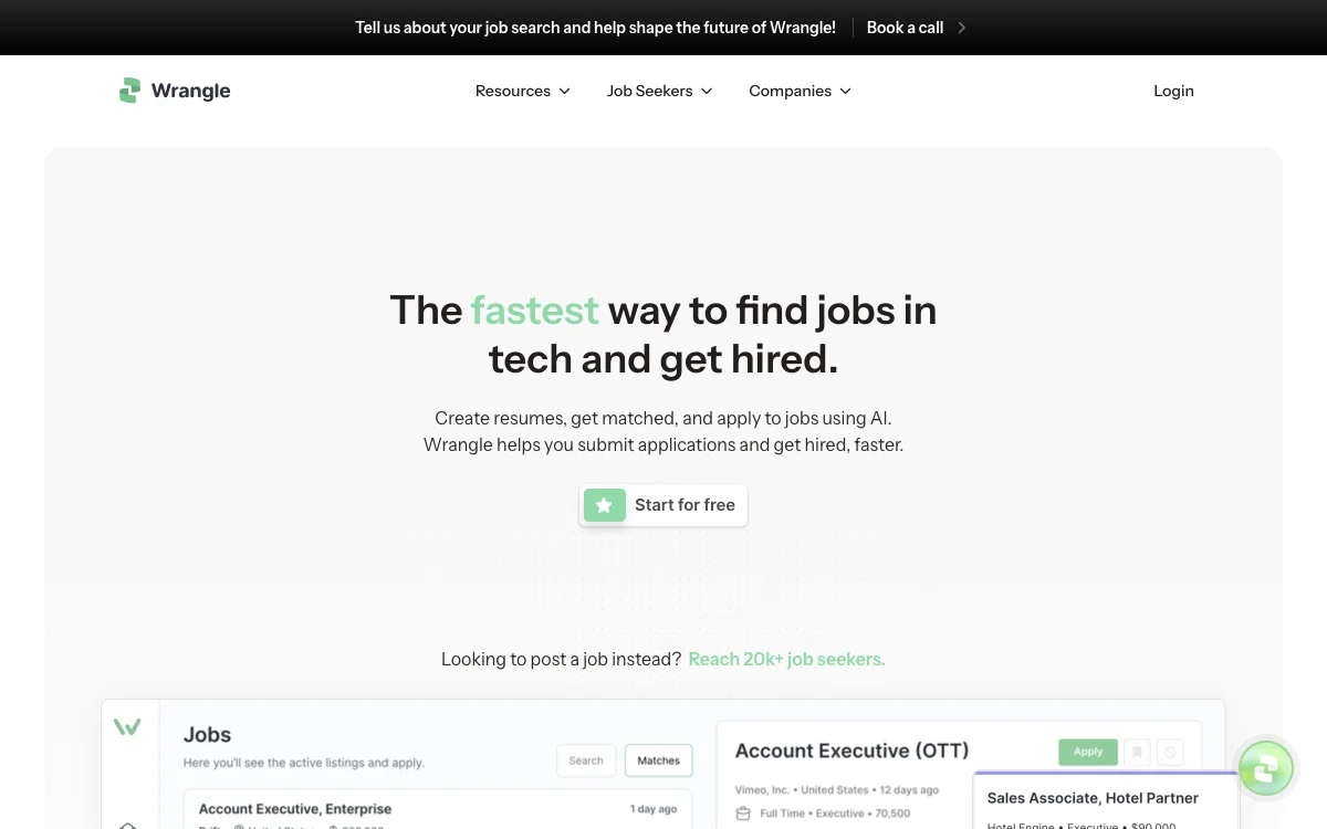 Wrangle: AI-Powered Job Search for Faster Hiring