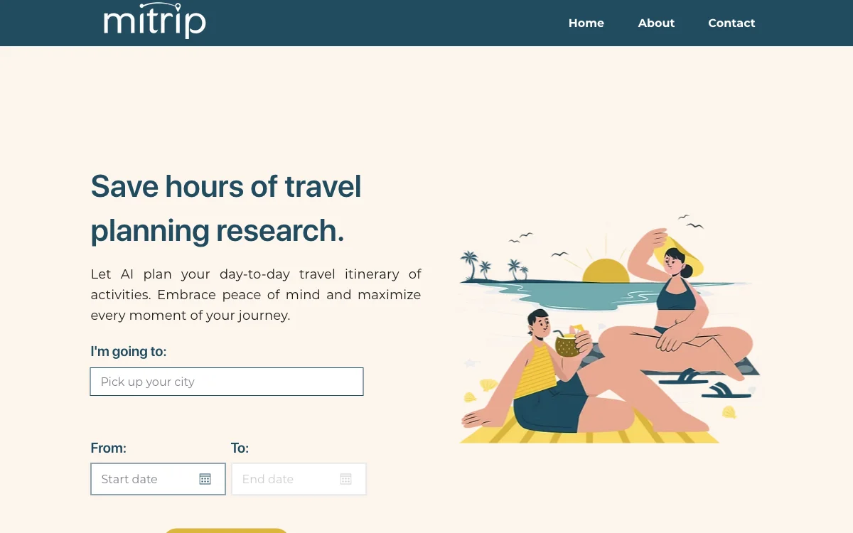 Mitrip: AI-Powered Trip Itinerary Planner for Effortless Travel