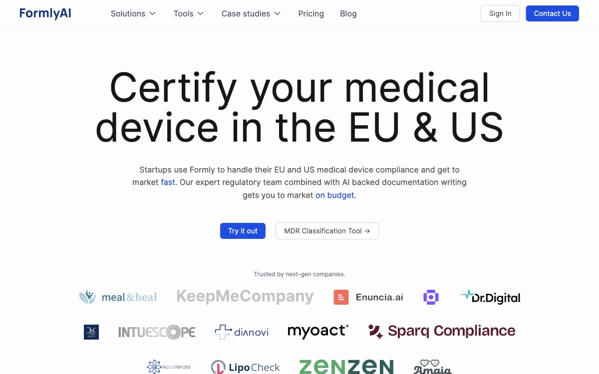 Formly: AI-Powered Medical Device Certification Solution