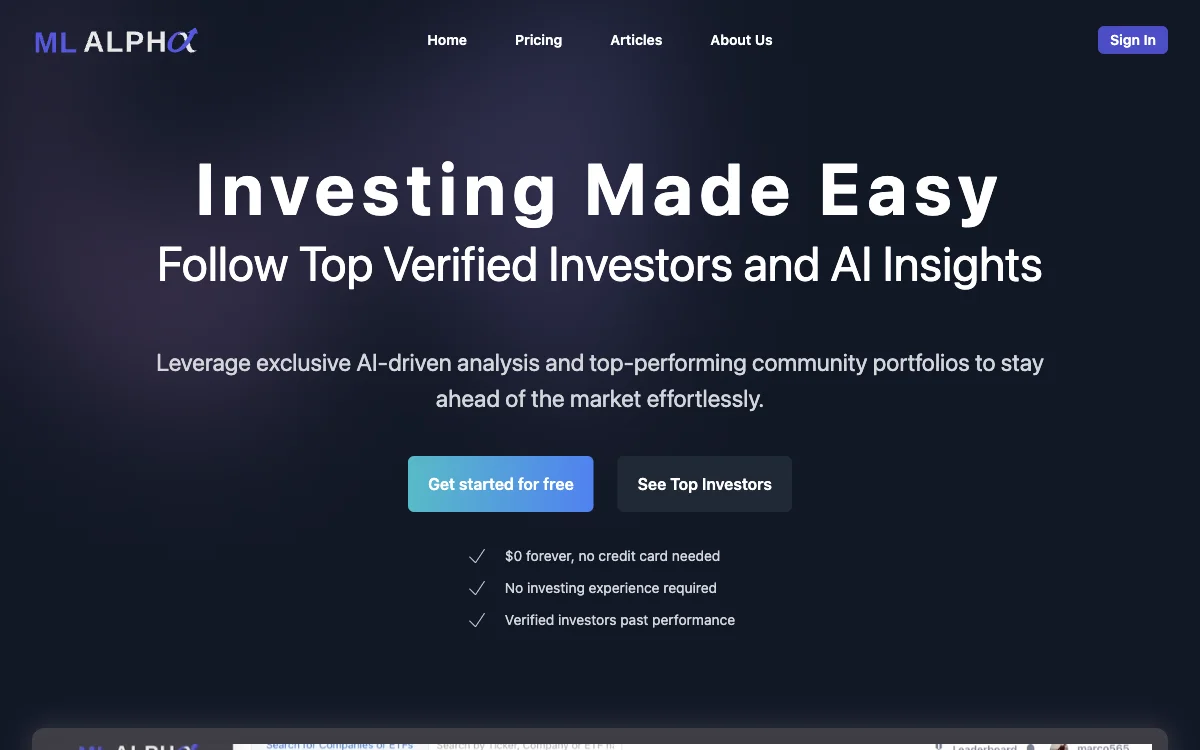 ML Alpha: Your AI-Powered Investment Companion for Success