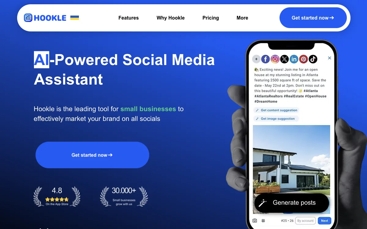 AI-Powered Social Media Assistant | For Small Businesses | Hookle