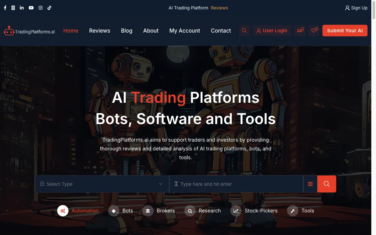 Discover AI Trading Platforms on TradingPlatforms.ai