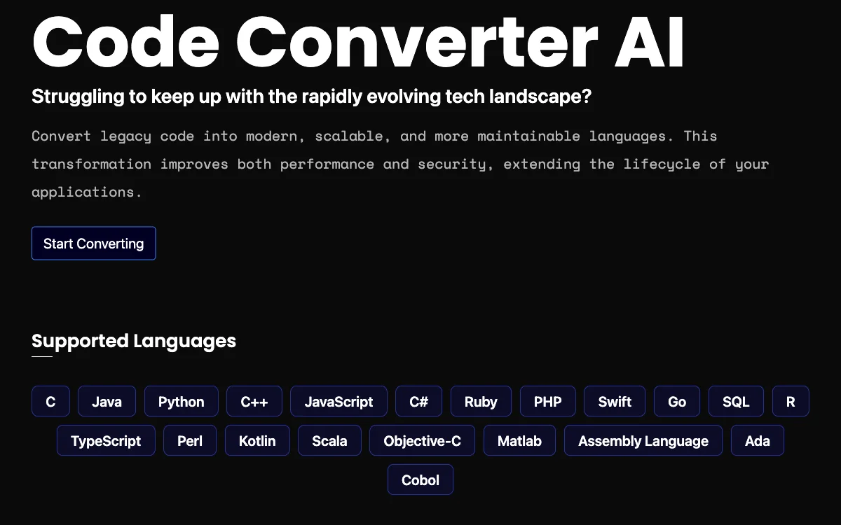 Code Converter AI - 레거시 코드를 현대적 언어로 변환