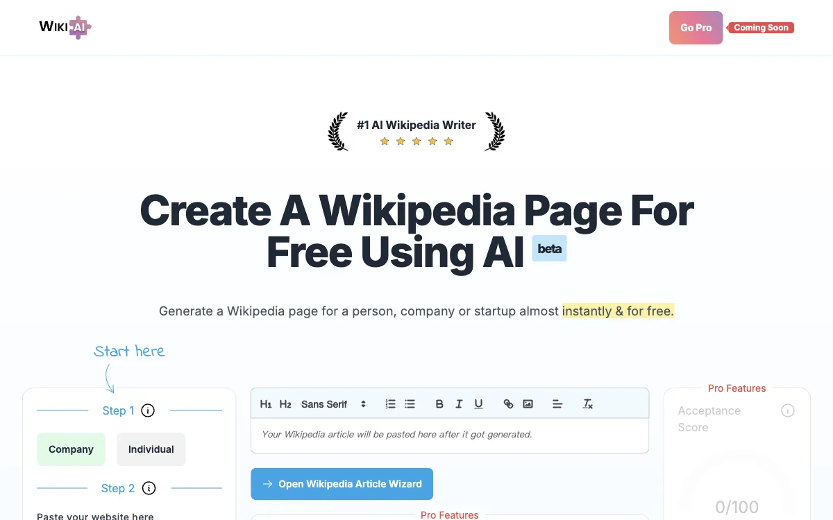 Wikipedia Article AI: Create Free & Accurate Wikipedia Pages