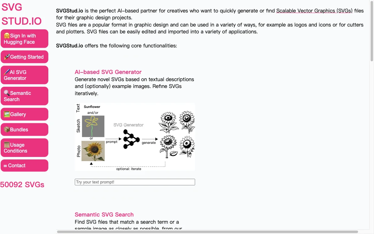 AI-powered SVG Generator and Semantic Search | SVGStud.io