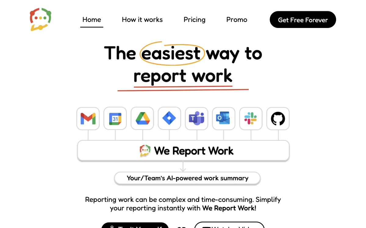 We Report Work: Simplify Your Work Reporting with AI