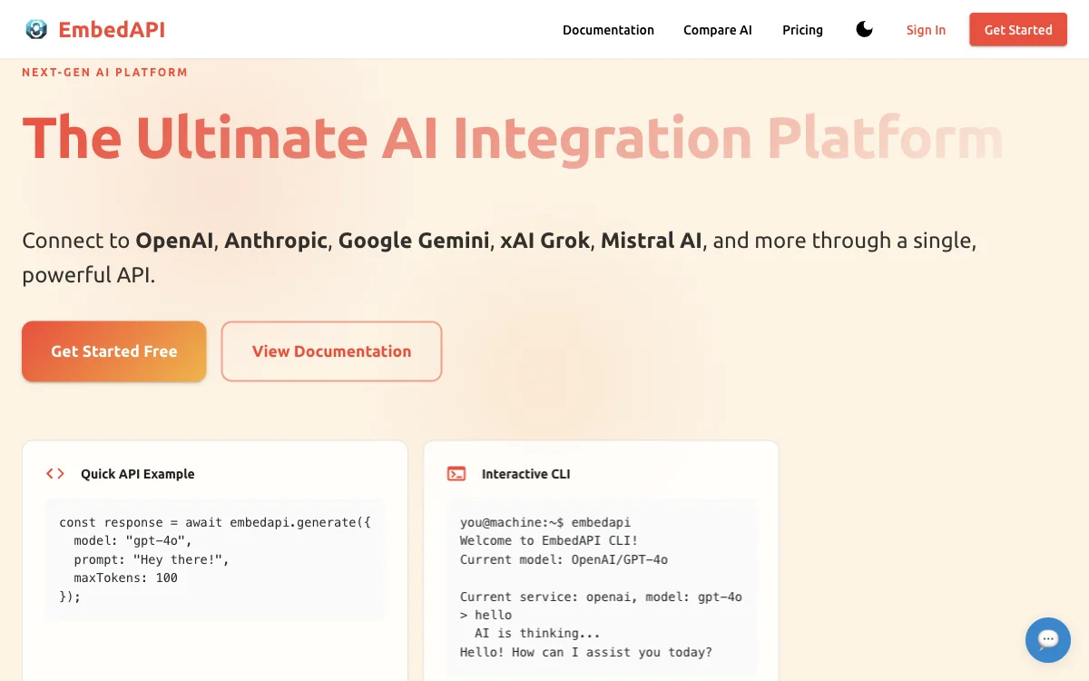 EmbedAPI: Unifying AI Access for Seamless Integration