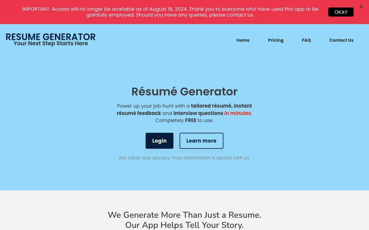 ResumeGenerator.io:_generator Résumé مجاني بقيادة AI | Resumegenerator.io