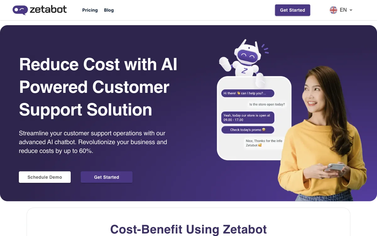 Zetabot: AI-Powered Chatbot for Cost-Effective Business Customer Support