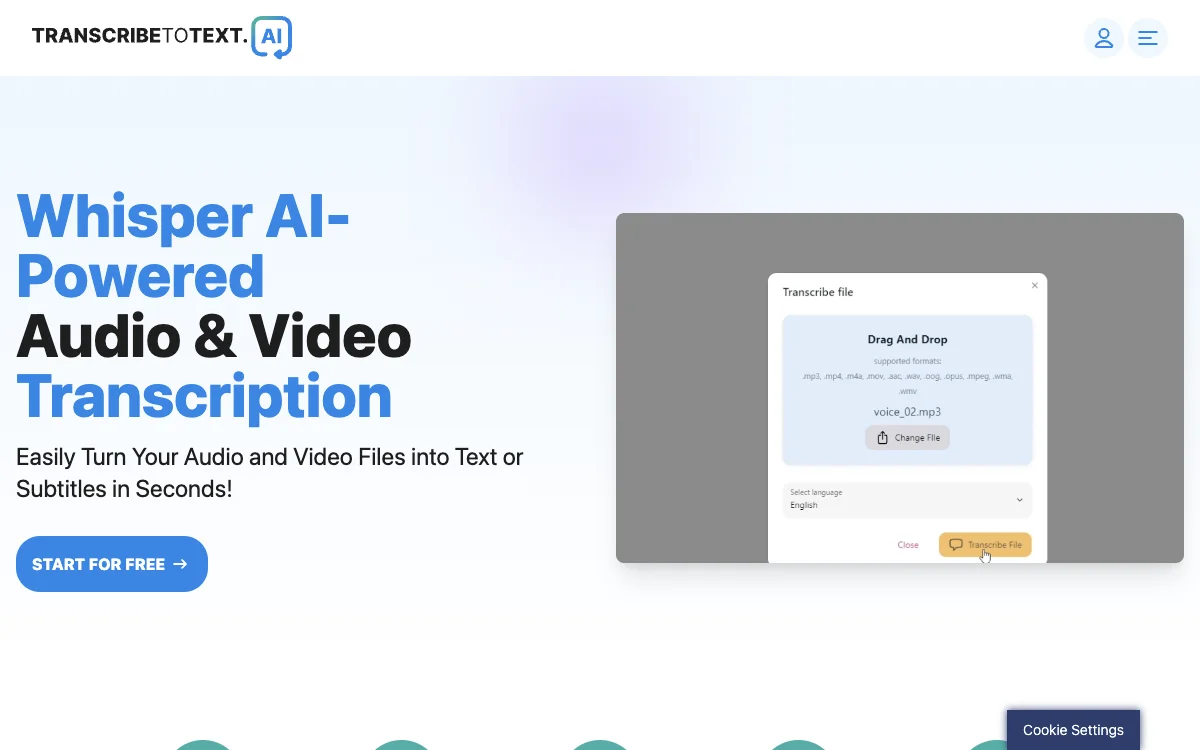 TranscribeToText.AI: Effortless AI-Powered Audio & Video Transcription