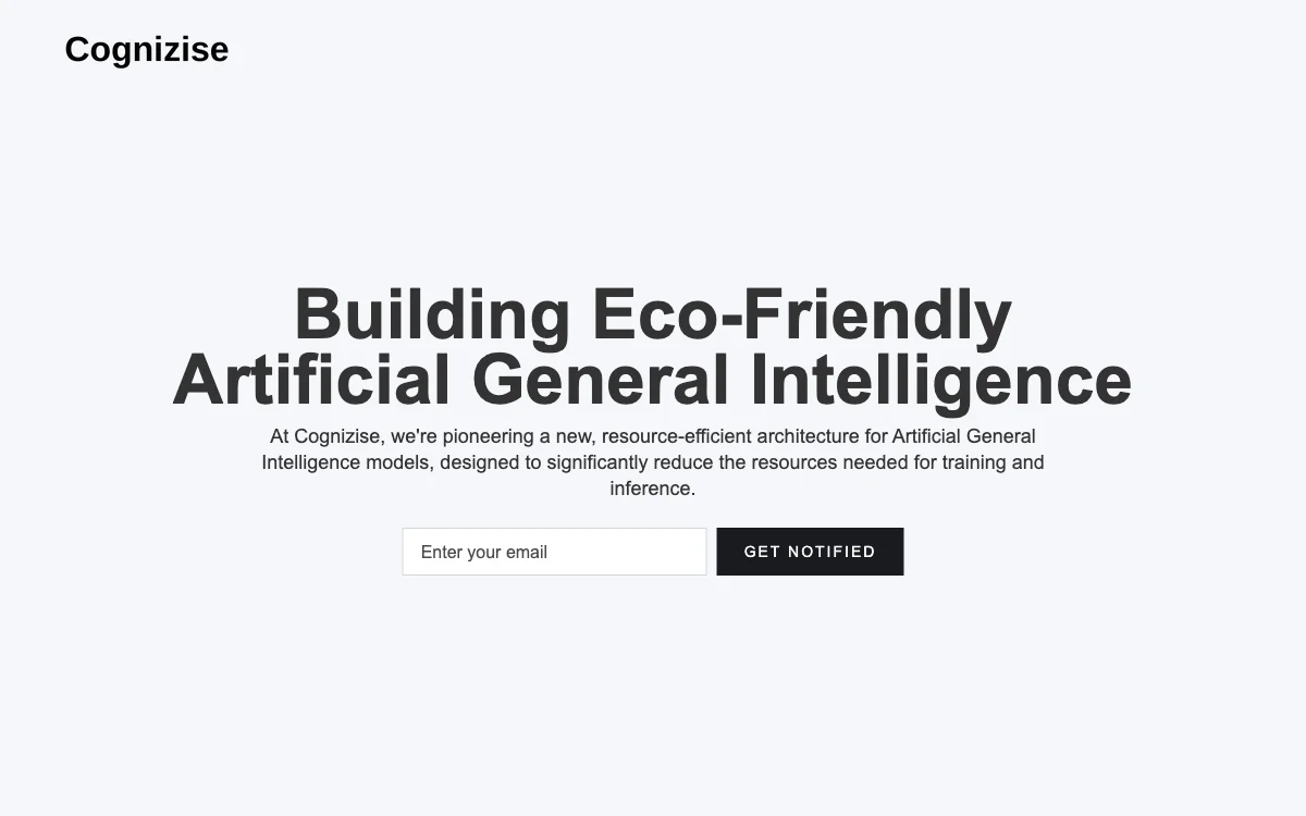 Cognizise: Revolutionizing AI with Eco-Friendly and Advanced Capabilities