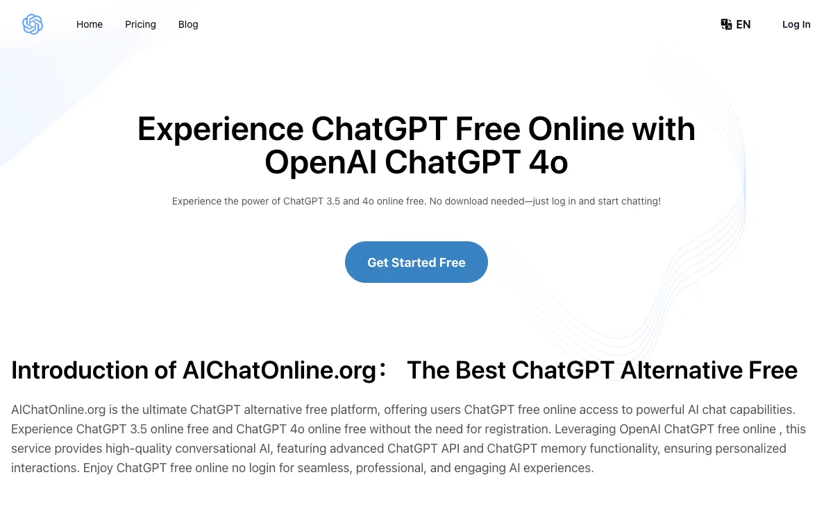 AIChatOnline.org: قوة ChatGPT المجانية - البديلة القوية