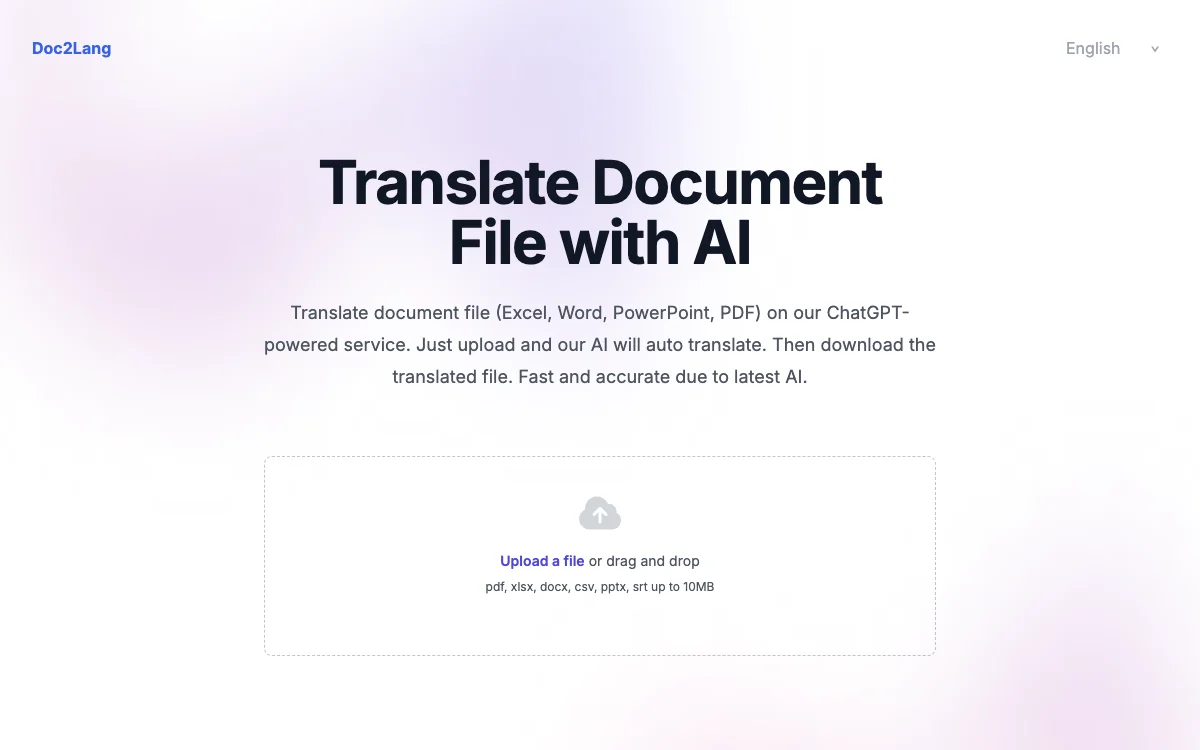 Doc2Lang: แปลไฟล์เอกสารด้วย AI สำหรับความรวดเร็วและแม่นยำ