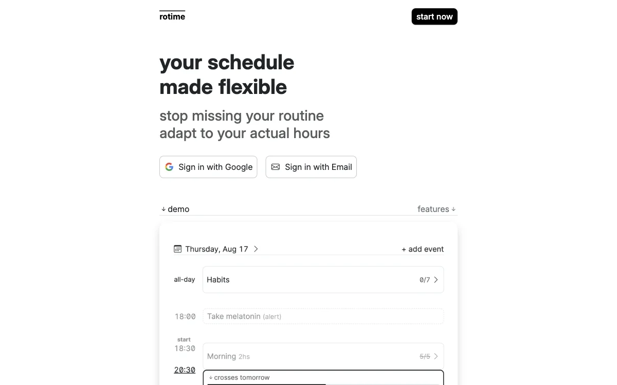 rotime: Flexibly Manage Your Schedule