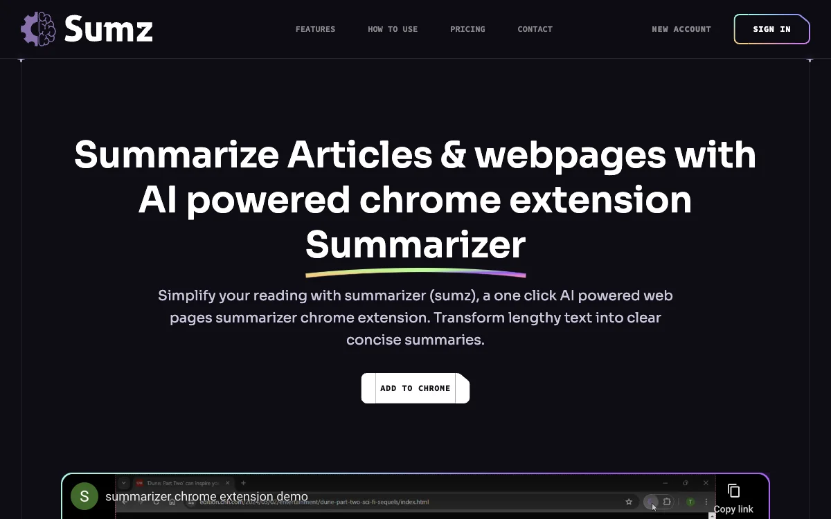 Sumz pro: Instant Article & Webpage Summarization