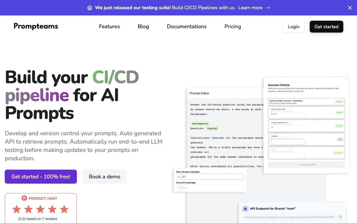 Prompteams: Your AI Prompt Management System for Seamless Development and Testing