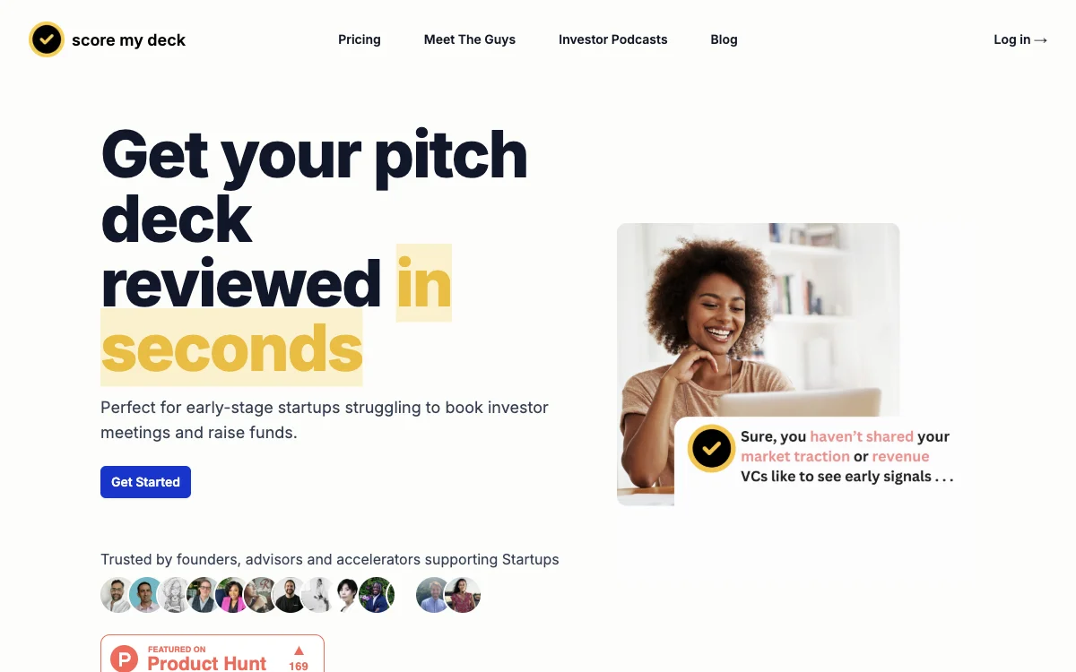 Score My Deck: AI-Powered Pitch Deck Analysis for Startups