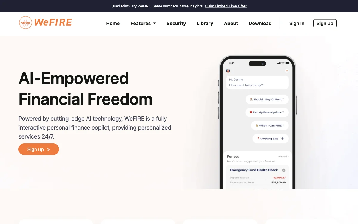 WeFIRE: Empowering Your Financial Journey with AI