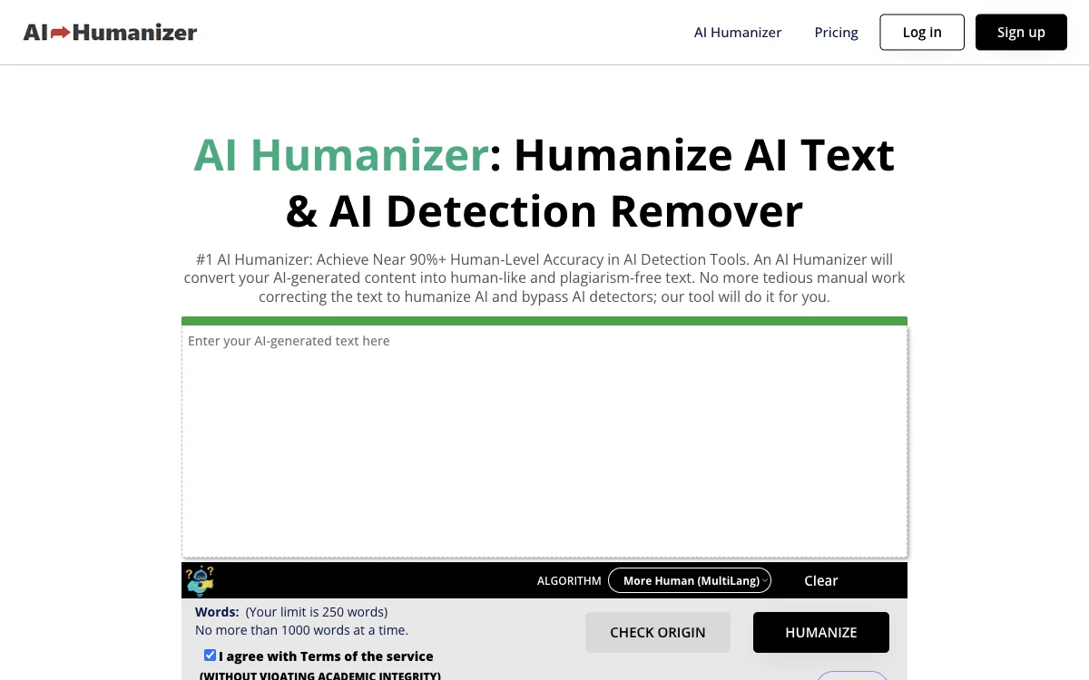 AI Humanizer：移除 AI 检测，实现不可检测的 AI 文本