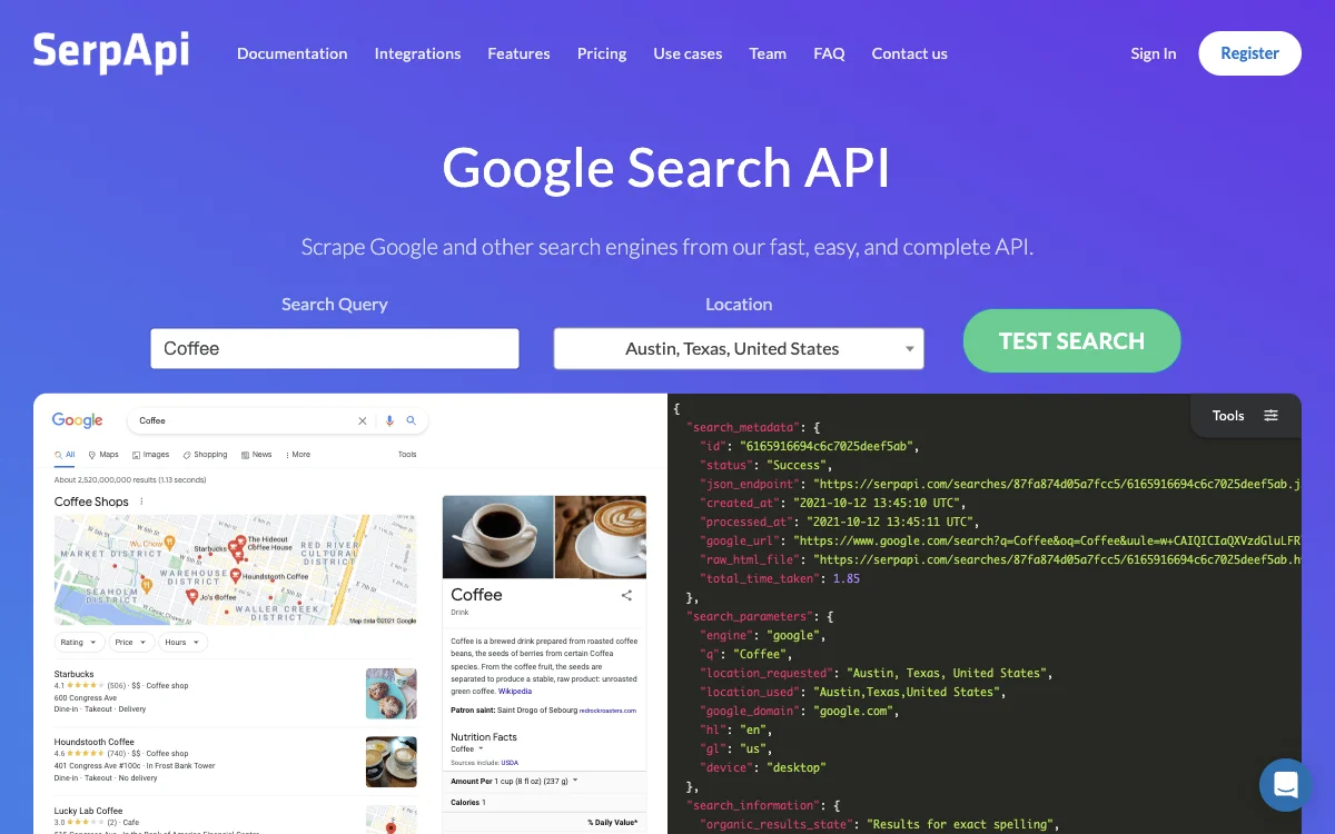 SerpApi: Google Search API - Dễ sử dụng và chính xác