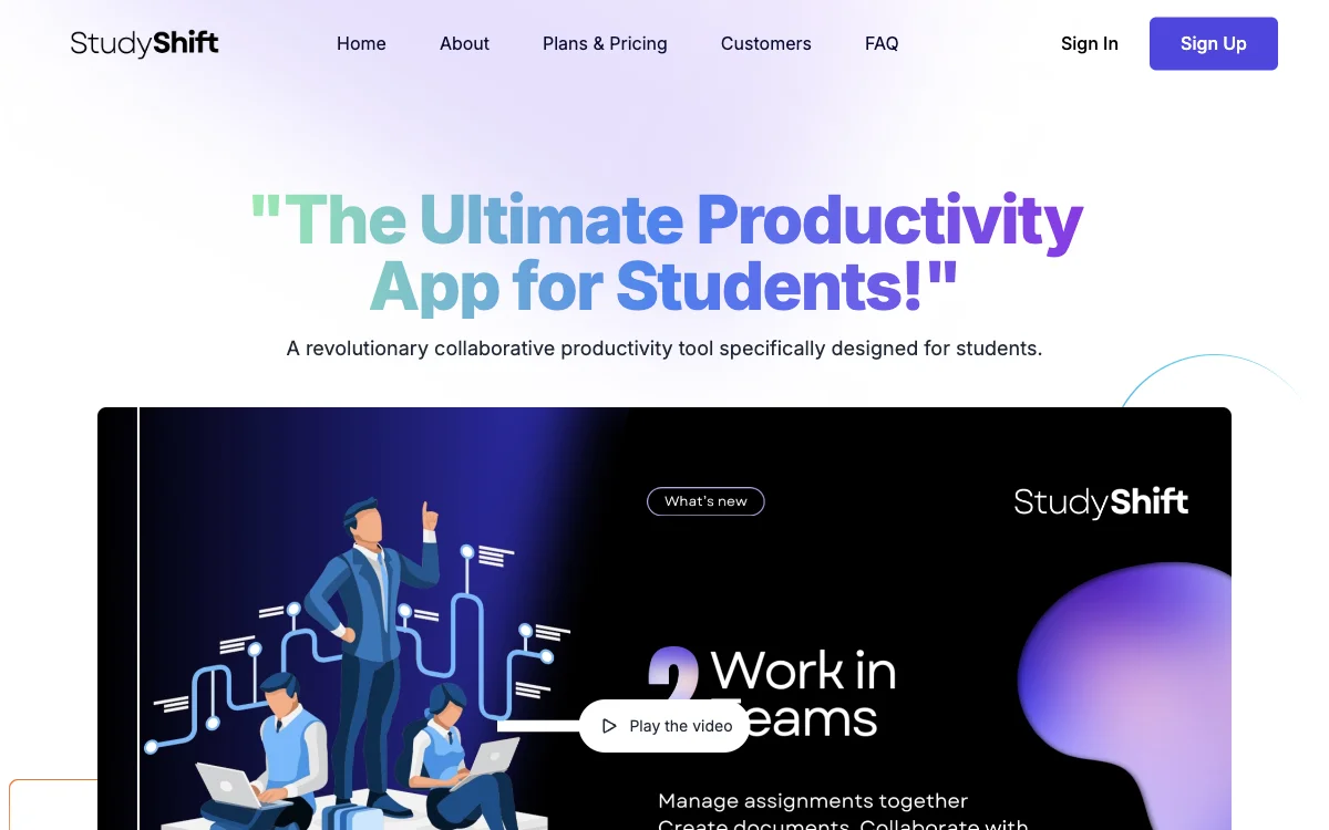 StudyShift: The AI-Powered Productivity App for Students