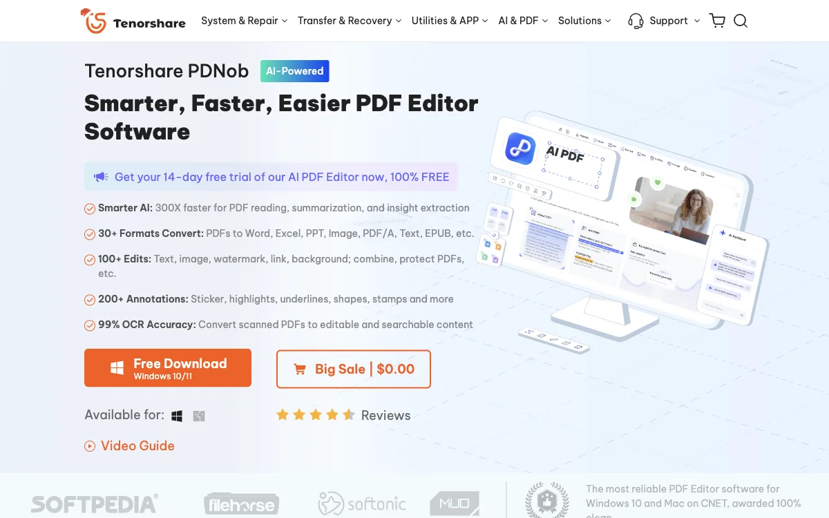 PDNob PDF Editor Software: The AI-Powered PDF Solution for Windows 10/11 and Mac