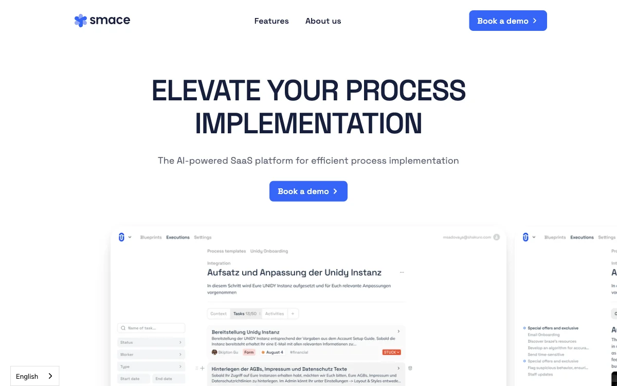 Smace - AI驱动助力高效流程实施的SaaS平台