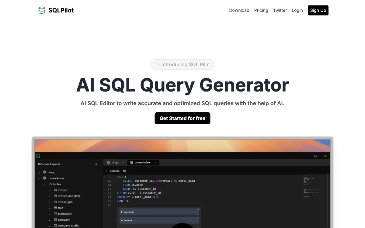 SQLPilot: Empowering SQL Query Generation with AI