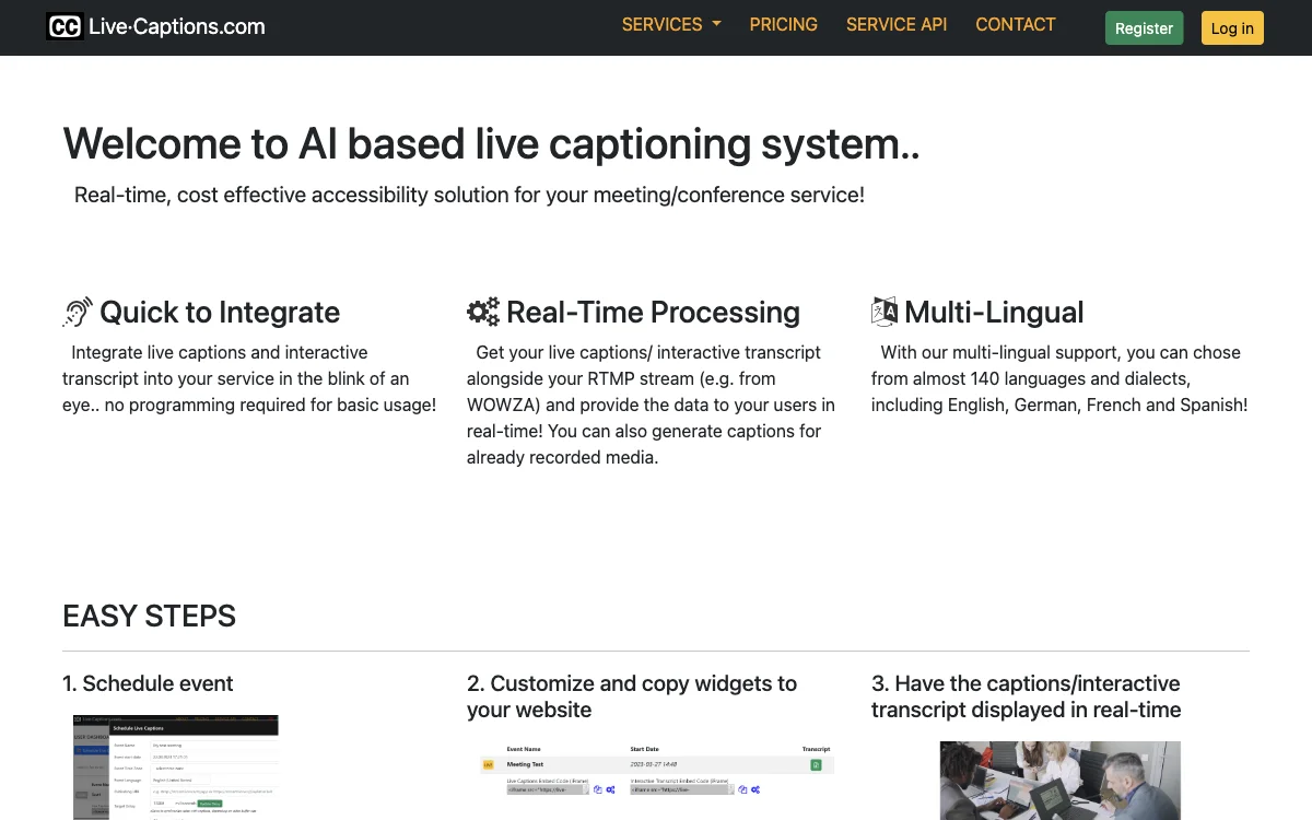 AI Based Live Captioning Service by Live·Captions.com