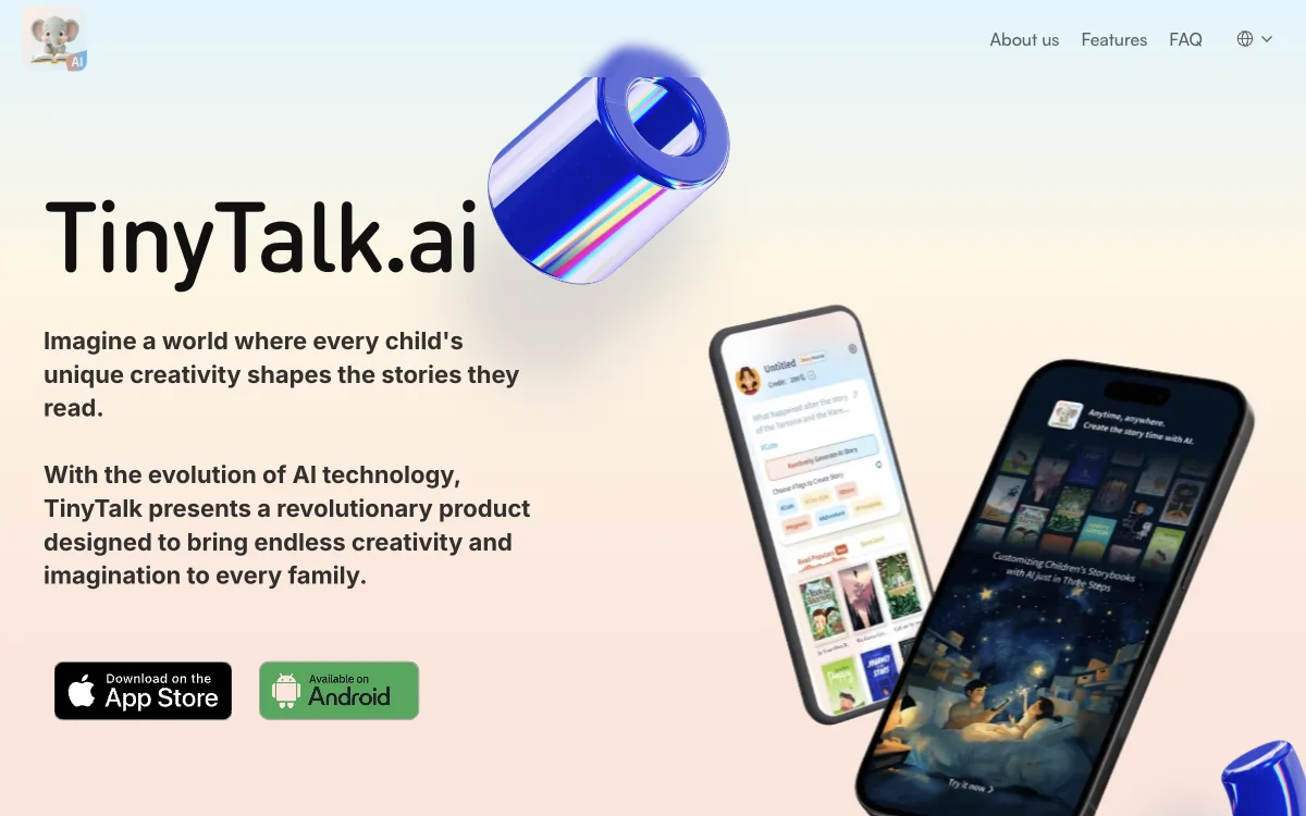 TinyTalk.ai - 为所有孩子提供安全、适龄的AI故事创作