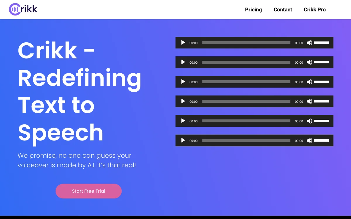 Crikk - Unparalleled Text-to-Speech Experience