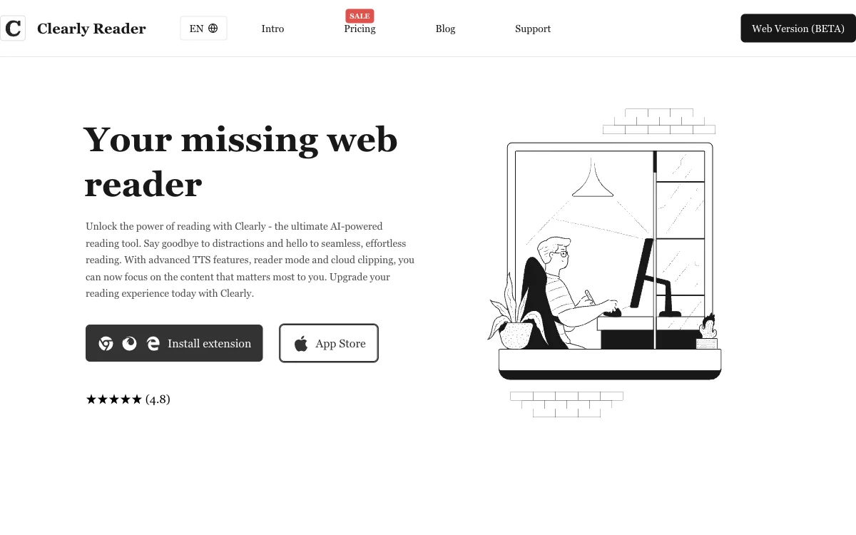 Clearly Reader - أداة القراءة المفقودة على الويب