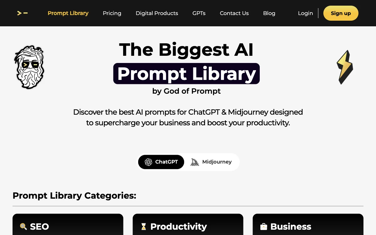 Boost Your Business with God of Prompt's AI Prompt Library