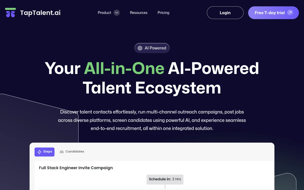 TapTalent.ai - Streamline Your Recruitment with AI-Powered Talent Ecosystem