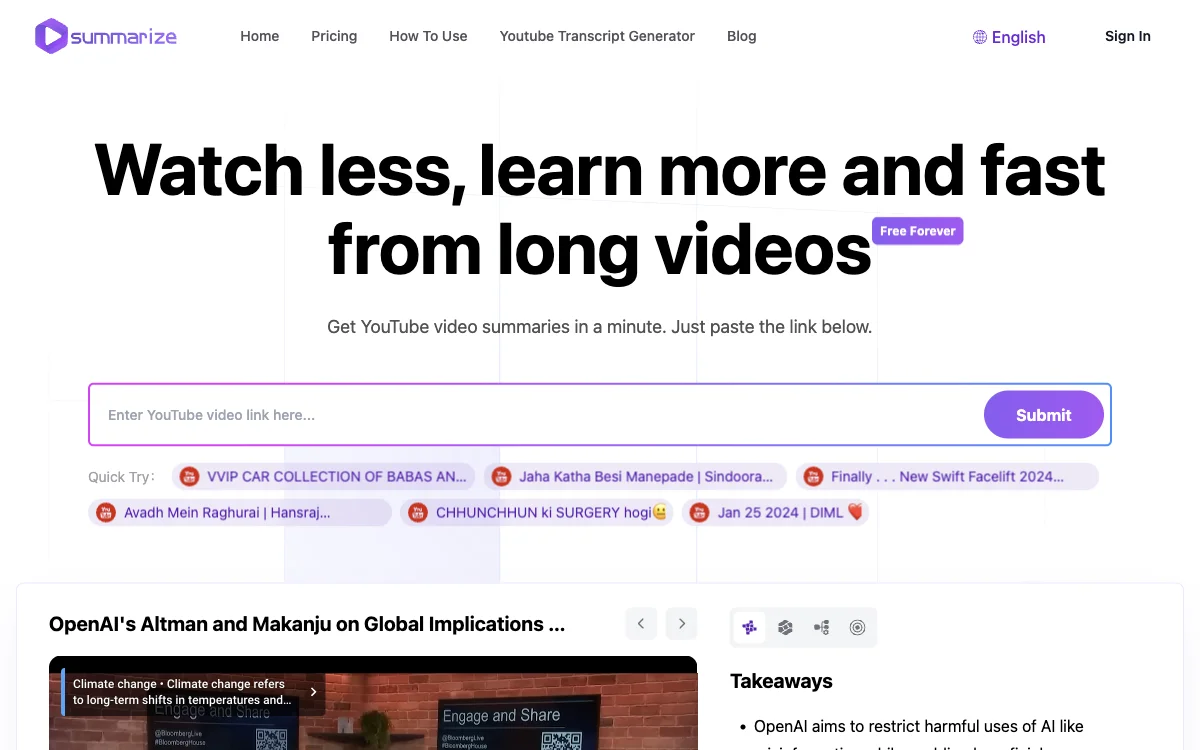 Summarize.ing: Instant AI-Powered YouTube Video Summaries for Quick Learning